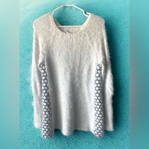 BCBGeneration Cream Sweater with Black Pattern